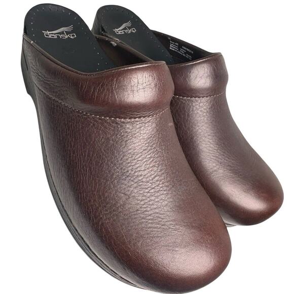 Dansko Karl Bullhide Brown Leather Men Sz 45 Clog Work Comfort Medical Mules EC - Picture 9 of 14